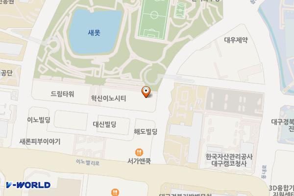 코아루파크뷰오피스텔 위치 지도 — 대구광역시 동구 첨복로 33