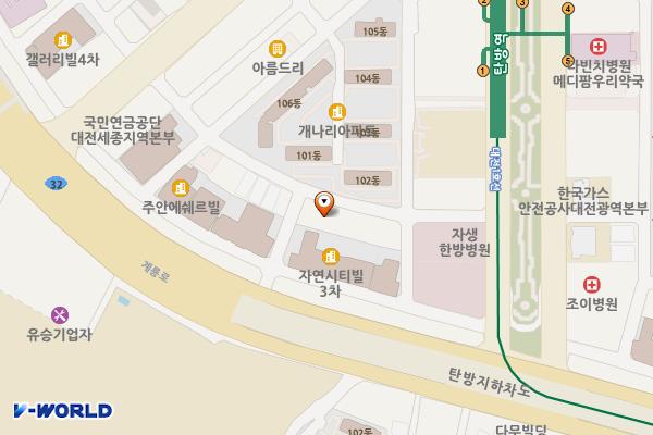 띠울타워 위치 지도 — 대전광역시 서구 문정로10번길 40