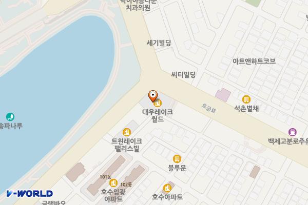 잠실대우레이크월드 위치 지도 — 서울특별시 송파구 석촌호수로 298