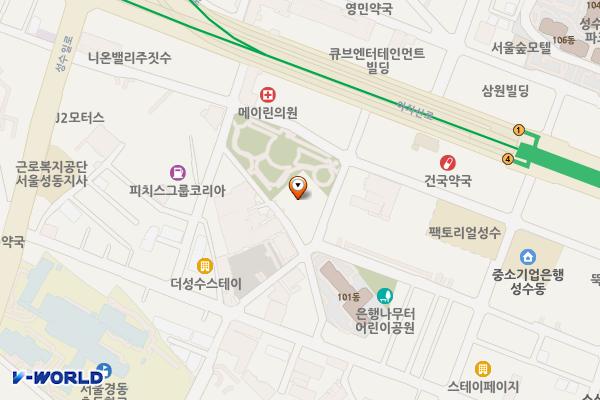블루스톤타워 위치 지도 — 서울특별시 성동구 연무장5길 9-16
