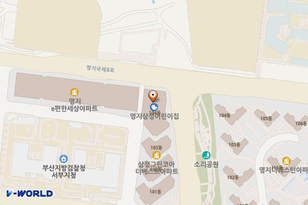 삼정그린코아더베스트오피스텔 위치 지도 — 부산광역시 강서구 명지국제3로 97