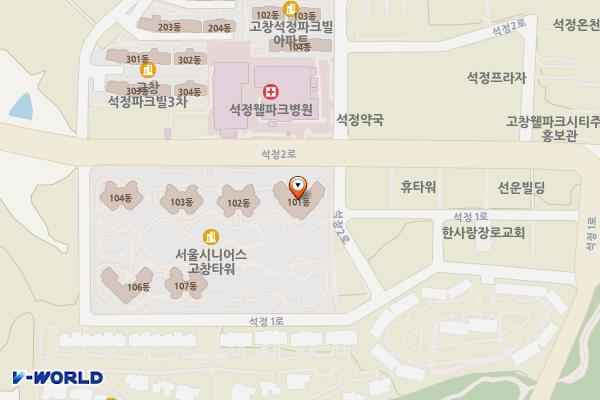 서울시니어스고창타워 위치 지도 — 전북특별자치도 고창군 고창읍 석정2로 140