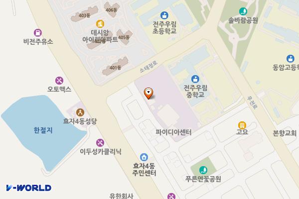 온누리교회 위치 지도 — 전북특별자치도 전주시 완산구 소태정로 16