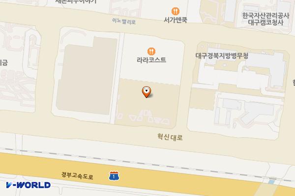 디어반메가시티오피스텔 위치 지도 — 대구광역시 동구 첨복로 7