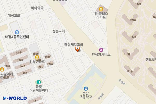 경기 태평4동 제1공영주차장 위치 지도 — 경기도 성남시 수정구 공원로 411