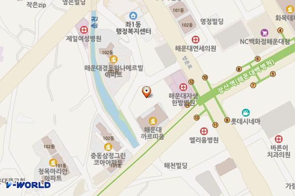 신화하니엘타워오피스텔 위치 지도 — 부산광역시 해운대구 해운대로781번길 16