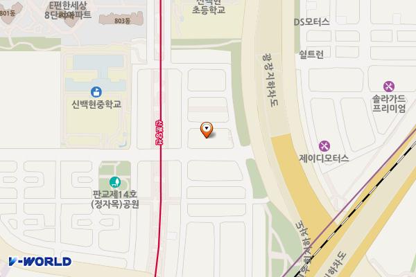 카페거리공영주차장 위치 지도 — 경기도 성남시 분당구 판교역로2번길 23