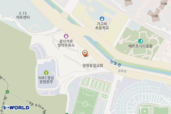 한국건강관리협회경남지부 위치 지도 — 경상남도 창원시 마산회원구 삼호로 107