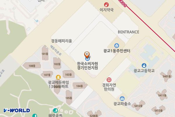 광교중앙역에스케이뷰오피스텔 위치 지도 — 경기도 수원시 영통구 에듀타운로 102