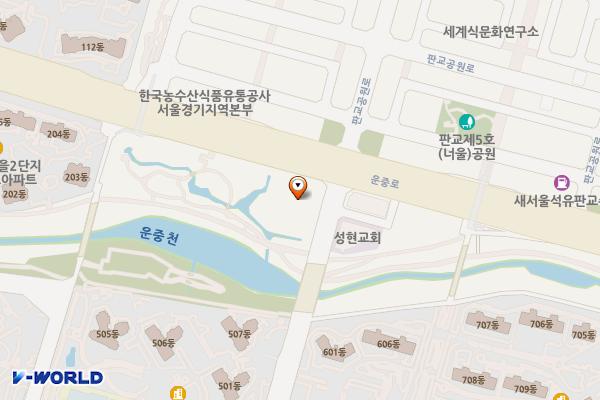 리버스토리 위치 지도 — 경기도 성남시 분당구 운중로 242