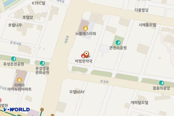 대전 봉명동 유성푸르지오시티오피스텔 위치 지도 — 대전광역시 유성구 온천로 45