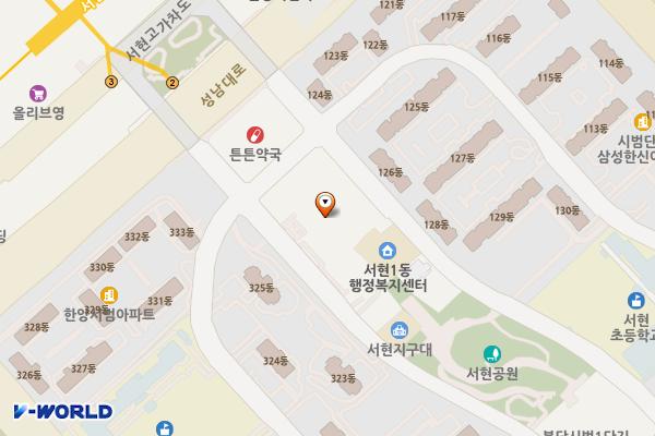 서현파크프라자 위치 지도 — 경기도 성남시 분당구 중앙공원로31번길 42