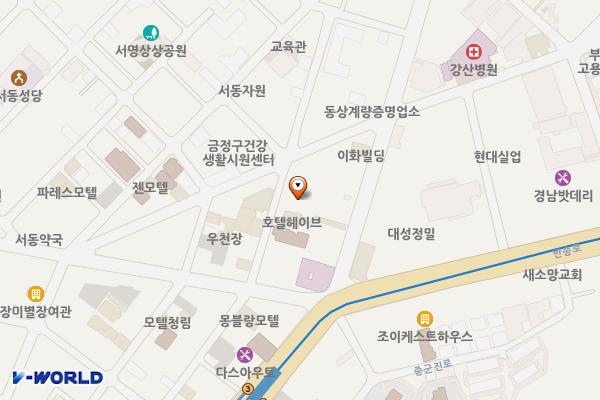 미소드리움오피스텔 위치 지도 — 부산광역시 금정구 서동로 193-18