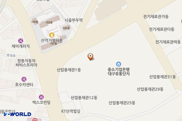대구 산격동 유통단지산업용재관상가 위치 지도 — 대구광역시 북구 유통단지로 16