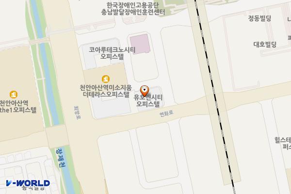 유호엔시티오피스텔 위치 지도 — 충청남도 아산시 배방읍 연화로 133
