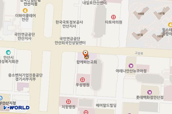 에이스타워 위치 지도 — 경기도 안산시 단원구 고잔로 54
