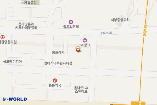 루원시티디오스텔오피스텔 위치 지도 — 인천광역시 서해구 봉오재3로 124