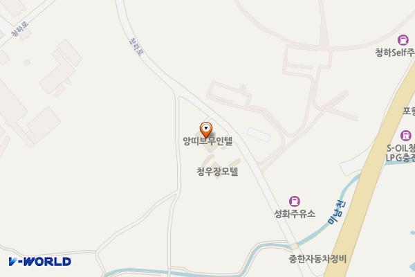 앙띠브모텔 위치 지도 — 경상북도 포항시 북구 청하면 청하로 27