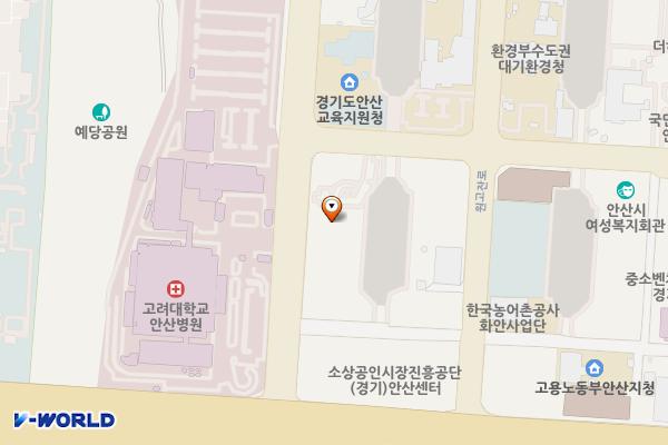 안산상공회의소 위치 지도 — 경기도 안산시 단원구 적금로 120