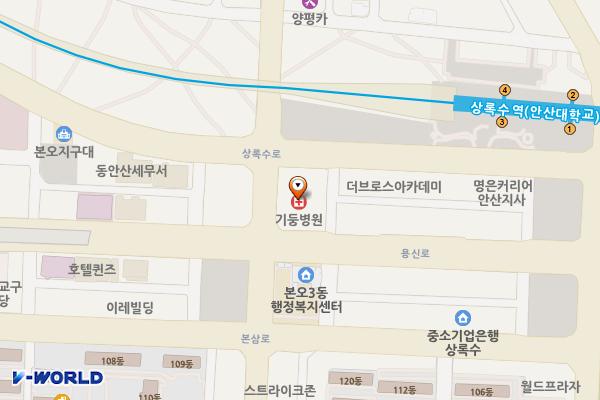 뉴라성관광호텔 위치 지도 — 경기도 안산시 상록구 상록수로 34