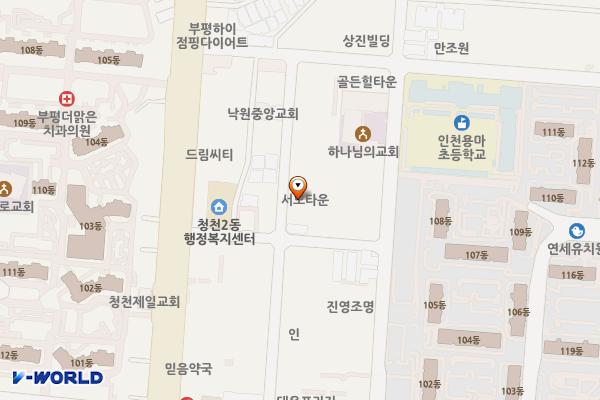 서보타운오피스텔 위치 지도 — 인천광역시 부평구 세월천로40번길 40