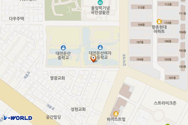 대전둔산여자고등학교 위치 지도 — 대전광역시 서구 갈마역로 33