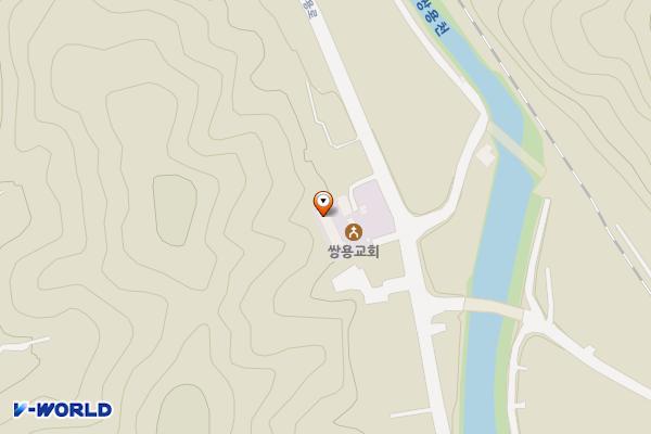 쌍용감리교회 인근 위치 지도 — 강원특별자치도 영월군 한반도면 쌍용로 152-11