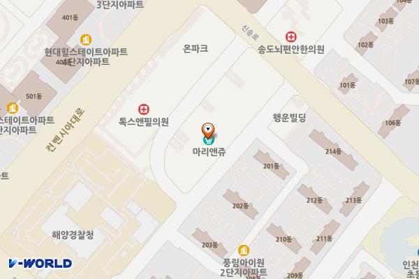 아크리아 위치 지도 — 인천광역시 연수구 신송로125번길 13