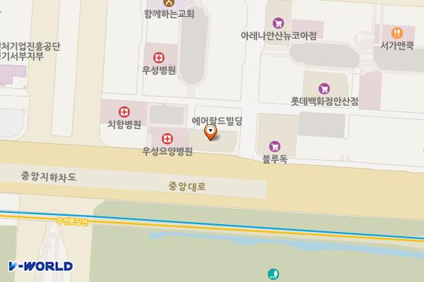엠블던호텔 위치 지도 — 경기도 안산시 단원구 중앙대로 869