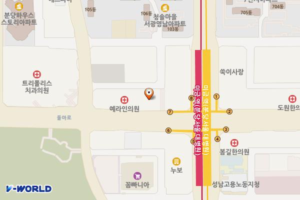 천사의도시2오피스텔 위치 지도 — 경기도 성남시 분당구 돌마로 51