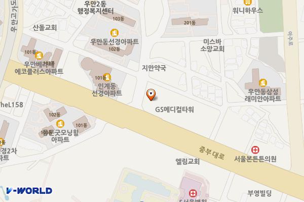 블루하우스 위치 지도 — 경기도 수원시 팔달구 중부대로223번길 4