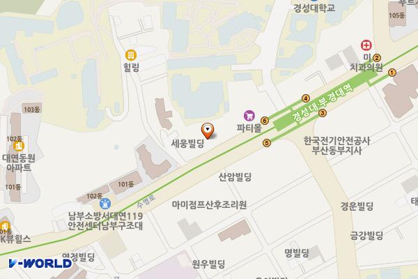 대영빌딩(동남CATV) 위치 지도 — 부산광역시 남구 수영로 297