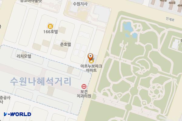 삼환아르누보파크오피스텔 위치 지도 — 경기도 수원시 팔달구 권광로196번길 57