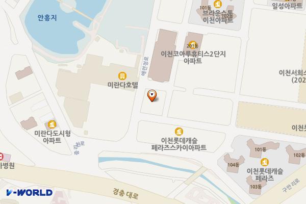 양우내안애클래스568오피스텔 위치 지도 — 경기도 이천시 애련정로 67-39