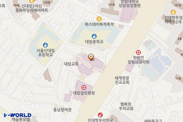 한림대학교강남성심병원(신관) 위치 지도 — 서울특별시 영등포구 시흥대로 665