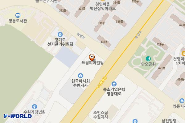 드림피아빌딩 위치 지도 — 경기도 수원시 영통구 봉영로 1623