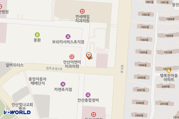 메가쇼핑2 위치 지도 — 경기도 안산시 단원구 원포공원2로 31