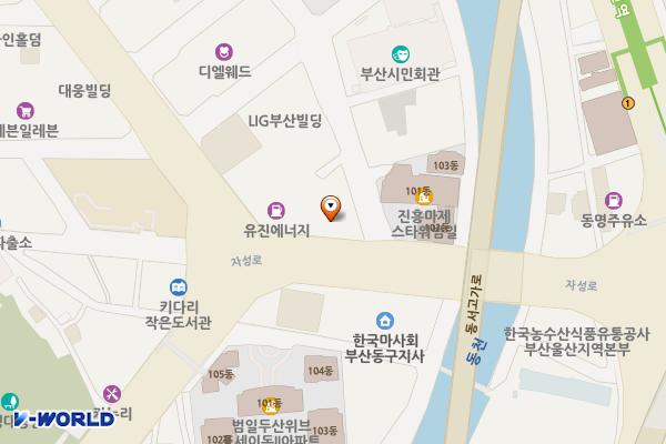 부산 범일동 유니온스퀘어 위치 지도 — 부산광역시 동구 자성로 129