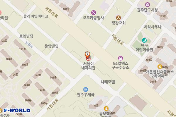 한솔프라자 위치 지도 — 강원특별자치도 원주시 서원대로 410