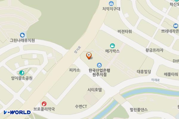서영에비뉴파크3차오피스텔 위치 지도 — 강원특별자치도 원주시 양지로 70