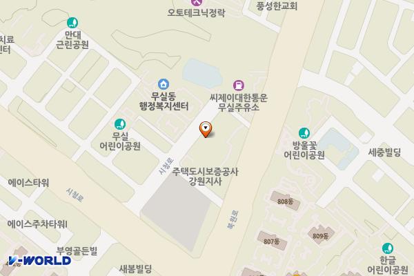 원주무실코아루허브288오피스텔 위치 지도 — 강원특별자치도 원주시 시청로 89-16
