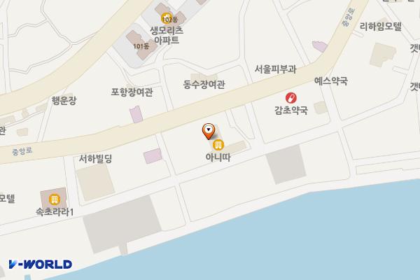 삼성홈프레스티지오피스텔 위치 지도 — 강원특별자치도 속초시 청초호반로 291
