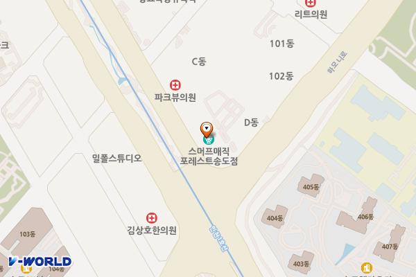 송도타임스페이스 위치 지도 — 인천광역시 연수구 하모니로 158