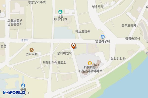 중앙시장 주상복합아파트 제2공영주차장 위치 지도 — 강원특별자치도 영월군 영월읍 중앙로 66-7