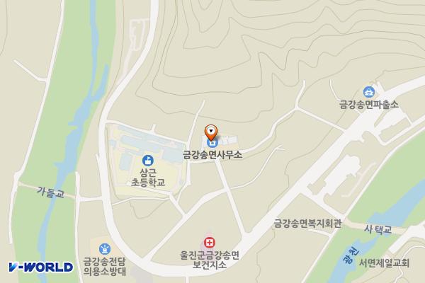 금강송면사무소 위치 지도 — 경상북도 울진군 금강송면 삼근1길 23