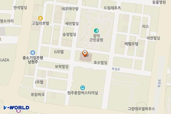 이룸레지던스오피스텔 위치 지도 — 강원특별자치도 원주시 북원로 2235-12
