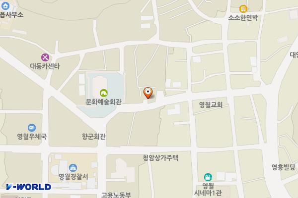 지방행정동우회 맞은편 위치 지도 — 강원특별자치도 영월군 영월읍 단종로34번길 54-88