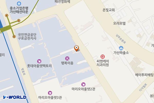 서울 금천구 한신아이티타워2차 위치 지도 — 서울특별시 금천구 디지털로9길 47