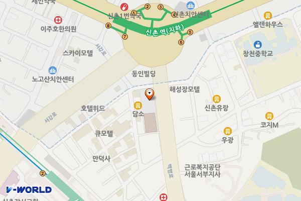 서울 마포구 우정마샹스오피스텔 위치 지도 — 서울특별시 마포구 백범로 8