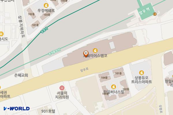 서울 중랑구 홈플러스상봉점 위치 지도 — 서울특별시 중랑구 망우로 353